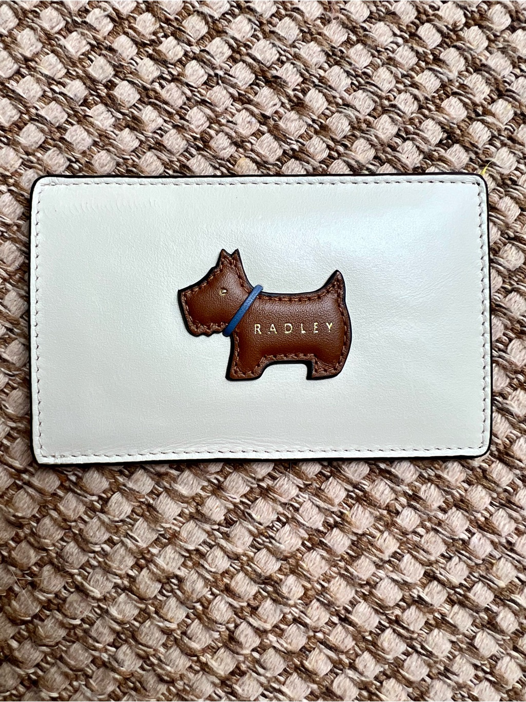 Radley London Leather Scottie Dog Card Holder Cream Brown